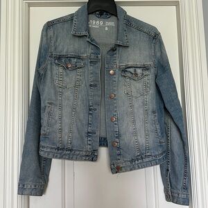 GAP Medium Wash Distressed Jean Jacket